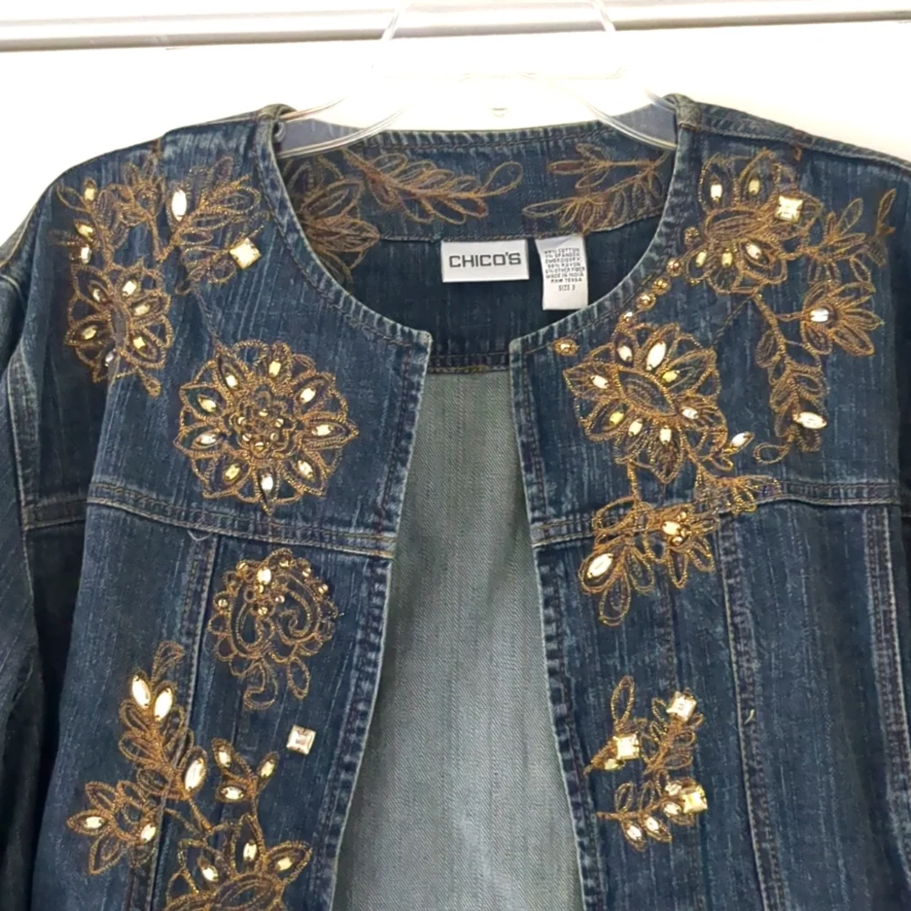 Chico's - Beaded Denim Jacket - Picture 5 of 6